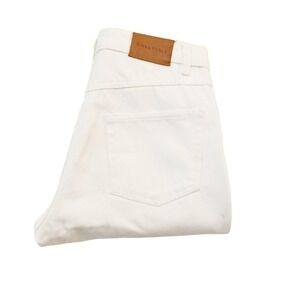 Bimba Y Lola Straight Leg Off White Denim Jeans Size 36